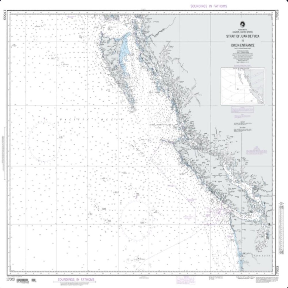 NGA Chart 17003-Strait of Juan De Fuca to Dixon Entrance