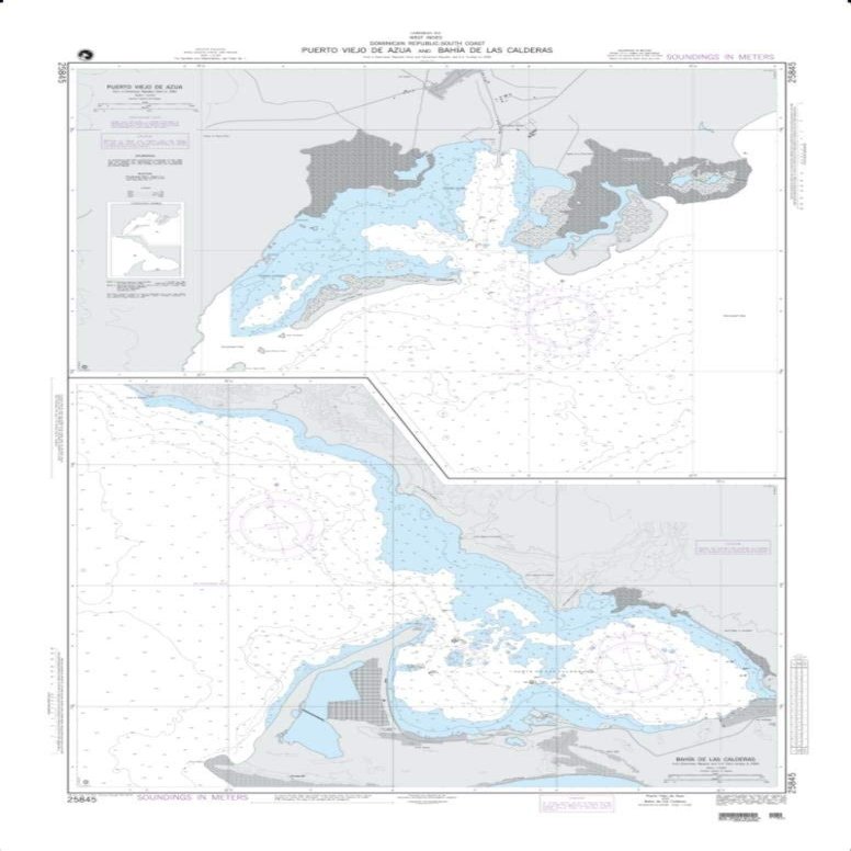 NGA Chart 25845-Puerto Viejo De Azua and Bahia De Las Calderas; Plan A: Puerto Viejo De Azua