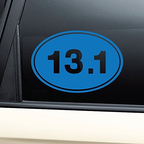13.1 Marathon Euro Oval Vinyl Decal Laptop Car Truck Bumper Window Sticker - Blue