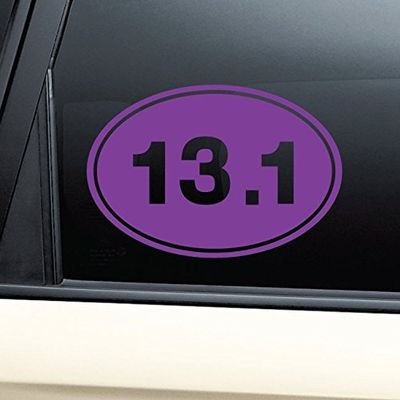 13.1 Marathon Euro Oval Vinyl Decal Laptop Car Truck Bumper Window Sticker - Purple