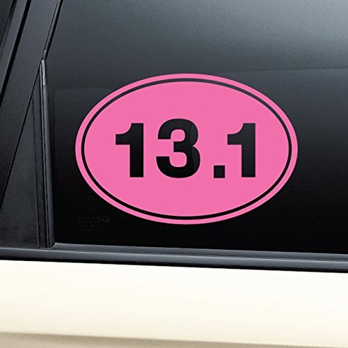 13.1 Marathon Euro Oval Vinyl Decal Laptop Car Truck Bumper Window Sticker - Pink