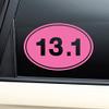 13.1 Marathon Euro Oval Vinyl Decal Laptop Car Truck Bumper Window Sticker - Pink view 1