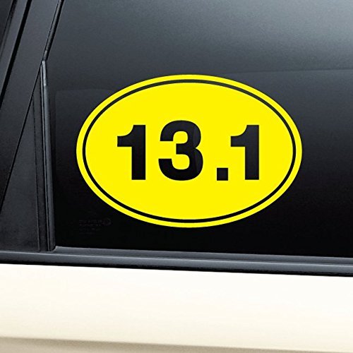13.1 Marathon Euro Oval Vinyl Decal Laptop Car Truck Bumper Window Sticker - Yellow