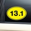 13.1 Marathon Euro Oval Vinyl Decal Laptop Car Truck Bumper Window Sticker - Yellow view 1