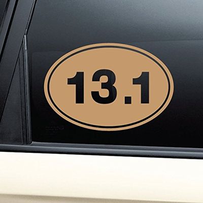 13.1 Marathon Euro Oval Vinyl Decal Laptop Car Truck Bumper Window Sticker - Metallic Gold Matte