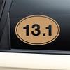 13.1 Marathon Euro Oval Vinyl Decal Laptop Car Truck Bumper Window Sticker - Metallic Gold Matte view 1