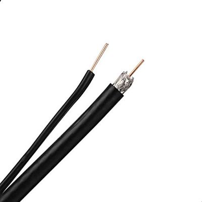 300 Ft RG6 Coaxial Cable 3GHz Solid Copper Black with Ground Wire 18 AWG UL Listed Satellite Digital HDTV CATV Bulk RG-6 Outdoor Suspension Drop Video Signal Cable