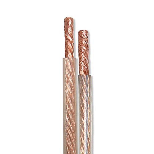 150 Ft 12 AWG ga Speaker Cable 12ga 2 Conductor Pure Copper Wire Clear Polarized Bulk High Performance Sound Quality Bulk Clear Jacket Conductor HI-FI Digital Audio Home Theater