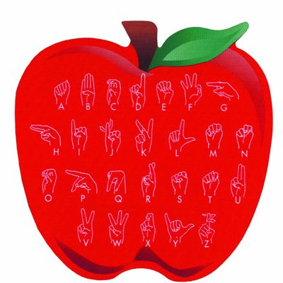 Apple-shaped ABC Mouse Pad