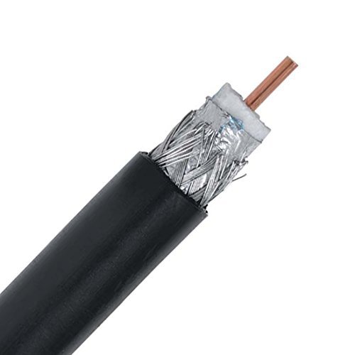 NAC Wire and Cables 150 Ft RG11 Coaxial Cable 3 GHz Black 14 AWG 75 OHM CCS
