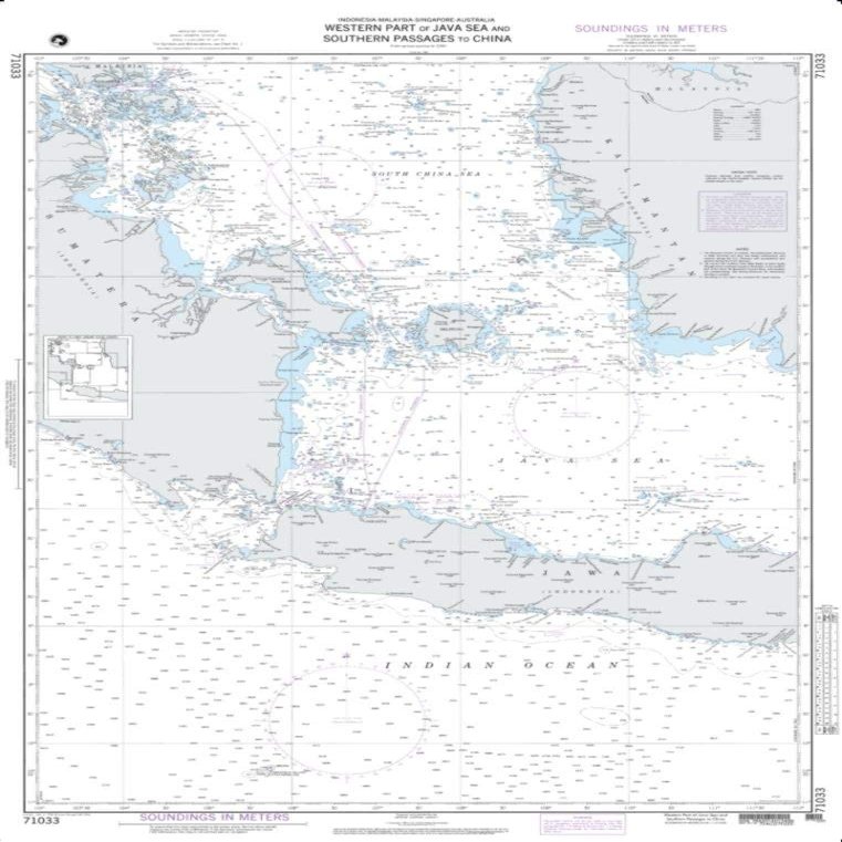 NGA Chart 71033-West Part Java Sea, Southern Passages to China