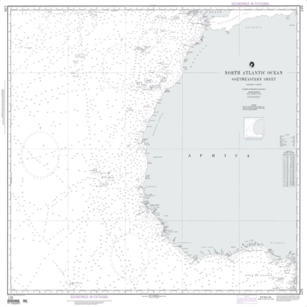 NGA Chart 125-North Atlantic Ocean - Southeastern Sheet