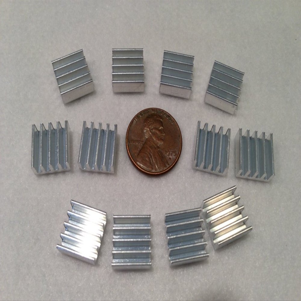 12 Pcs. Mini Aluminum Chips VGA RAM LED Ic Cooling Cooler Heatsink 11x11x5mm 1a