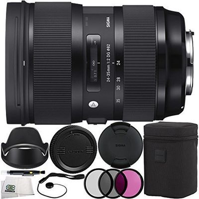 Sigma 588954 24-35mm f/2 DG HSM Art Lens for Canon EF + 10PC Accessory Kit