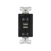 Eaton TR7755BK-BOX 15 Amp 125V Combination USB 3.1A Charger with Duplex Receptacle, Black view 1
