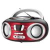 Supersonic SC-509BT Boombox System with Portable Top Loading MP3/CD Player, LED Display, Bluetooth, USB AM/FM, Aux Input, Telescopic Antenna, Dynamic Speakers, Programmable Memory, AC/DC Power (Red) view 1