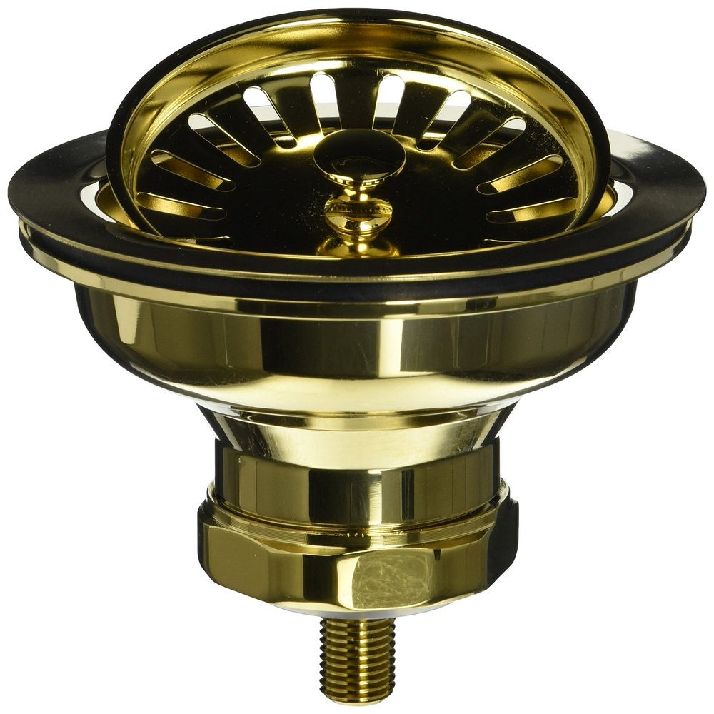 Jaclo 2804-PB Adjustable Strainer for Kitchen Sinks, Polished Brass
