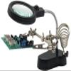 Helping Hand Project Holder Soldering Aid with Flexible 2.5x Magnifying Glass, LED Lights, and Soldering Iron Holder - by Electronix Express view 1
