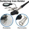 Helping Hand Project Holder Soldering Aid with Flexible 2.5x Magnifying Glass, LED Lights, and Soldering Iron Holder - by Electronix Express view 3