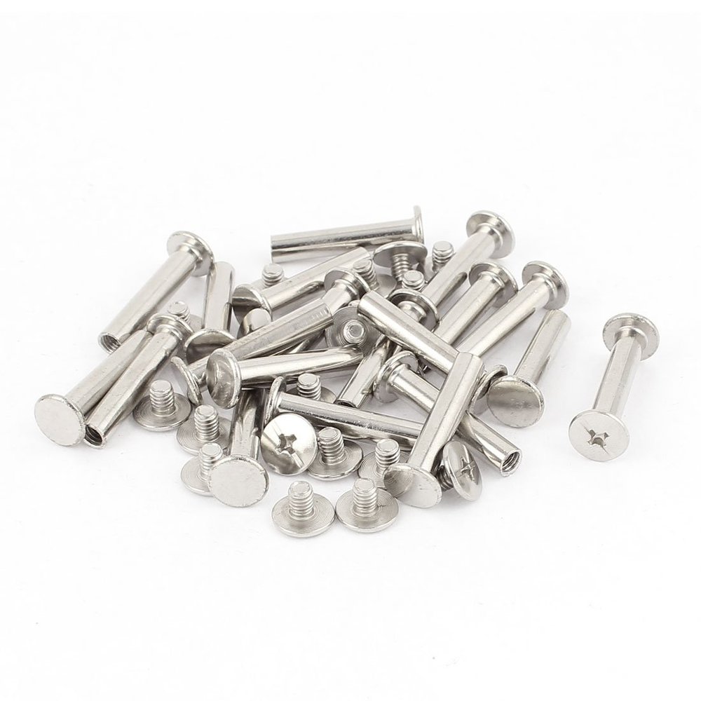 uxcell 20Sets Screw Post Female 5x25mm Belt Buckle Binding Bolts