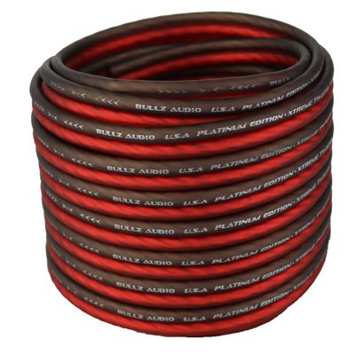 Bullz Audio BPES14.50 50' True 14 Gauge AWG Car Home Audio Speaker Wire Cable Spool (Clear Red/)
