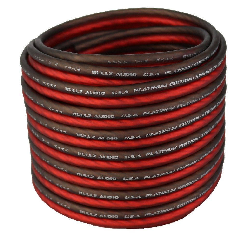 Bullz Audio BPES14.50 50' True 14 Gauge AWG Car Home Audio Speaker Wire Cable Spool (Clear Red/)