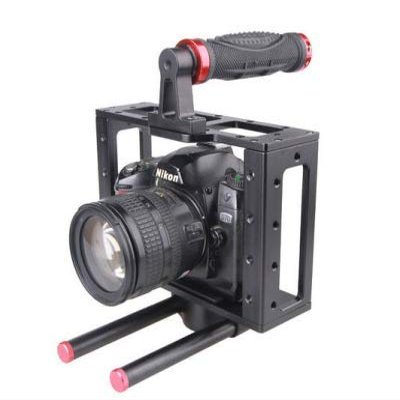GOWE Aluminum DSLR camera Cage Rig top handle 15mm rod rig for canon EOS 5D 7D