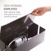 Yamazaki Home Cable Management Box Cord Organizer Box with Lid, Minimalist Cable Storage for Office, ABS Plastic view 2