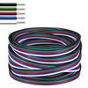22 Gauge 5Pin Extension Wire, EvZ 22AWG 5 Conductor Parallel Electric Cable Cord for RGBW LED Strips 3528 5050, Black-Green-Red-Blue-White, 66ft/20M view 1