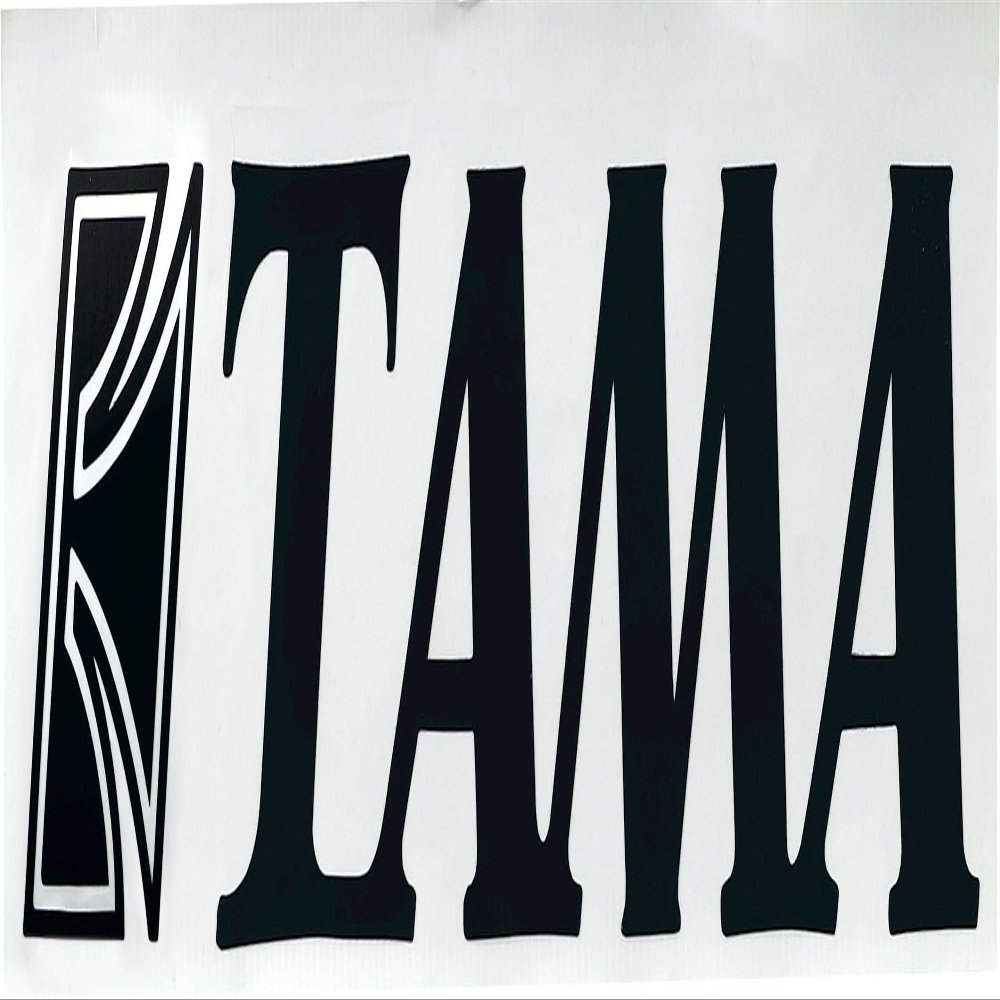 Tama Logo Sticker Black-2" x 9" (TLS100BK)