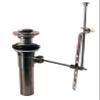 Westbrass D412-2-07 Pop-Up Bathroom Sink Drain Assembly Stopper with Lift Rod with Overflow Holes-Exposed, Satin Nickel view 1