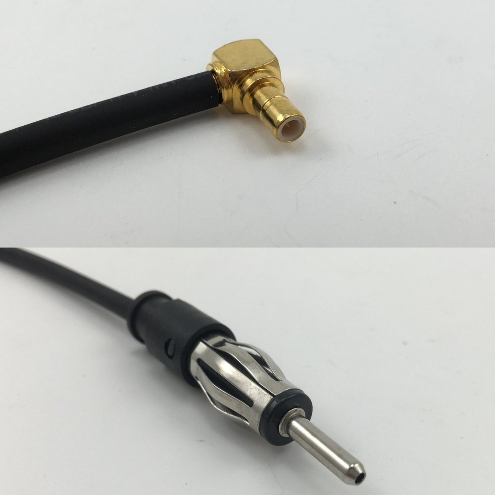 6 inch RG188 SMB MALE ANGLE to AM/FM MALE Pigtail Jumper RF coaxial cable 50ohm Quick USA Shipping
