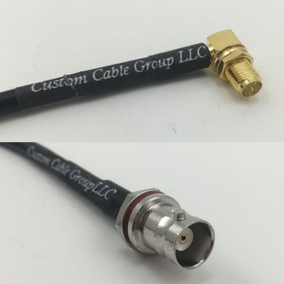 6 inch RG188 RP-SMA FEMALE ANGLE to BNC FEMALE SM BULKHEAD Pigtail Jumper RF coaxial cable 50ohm Quick USA Shipping