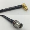 6 inch RG188 RP-SMA FEMALE ANGLE to BNC FEMALE SM BULKHEAD Pigtail Jumper RF coaxial cable 50ohm Quick USA Shipping view 1