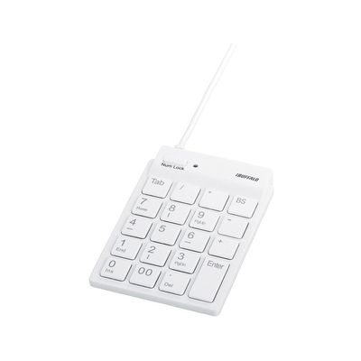  Buffalo BSTKH08WH Wired Slim Ten Keyboard with Hub, White