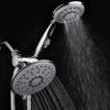 30-Setting 6 Inch Rain Shower Head with Handheld Shower Combo featuring Patented ON/OFF Pause Switch by Hydroluxe - Use Each Showerhead Separately or Both Together! Premium Chrome Finish view 3