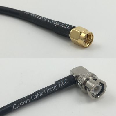 12 inch RG188 SMA MALE to BNC MALE ANGLE Pigtail Jumper RF coaxial cable 50ohm Quick USA Shipping