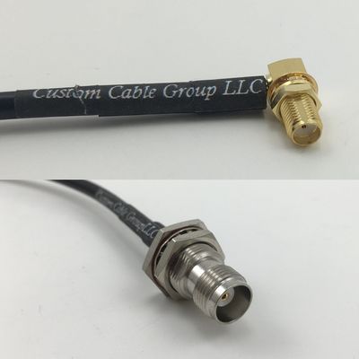 12 inch RG188 SMA FEMALE ANGLE to TNC FEMALE BULKHEAD Pigtail Jumper RF coaxial cable 50ohm Quick USA Shipping