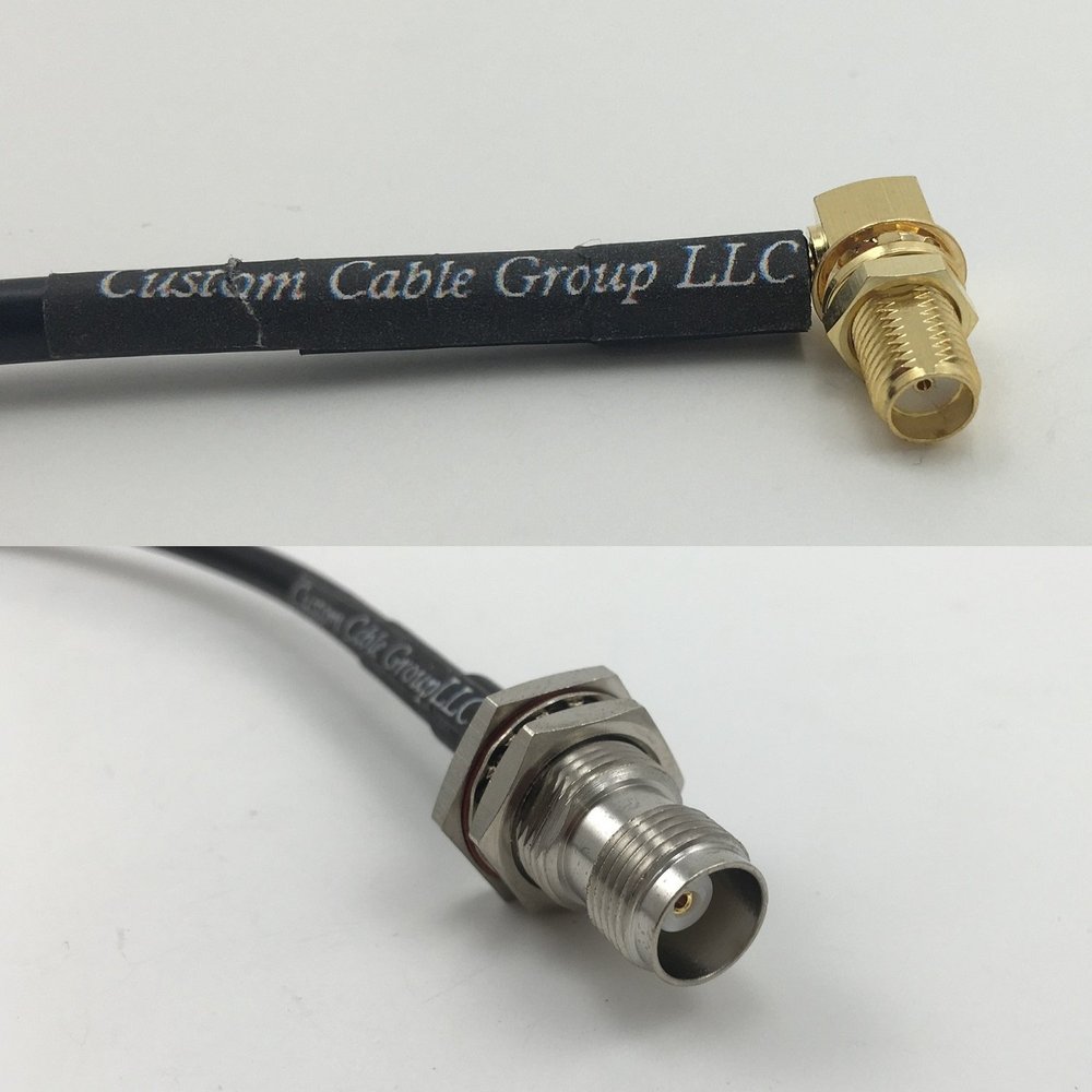 12 inch RG188 SMA FEMALE ANGLE to TNC FEMALE BULKHEAD Pigtail Jumper RF coaxial cable 50ohm Quick USA Shipping