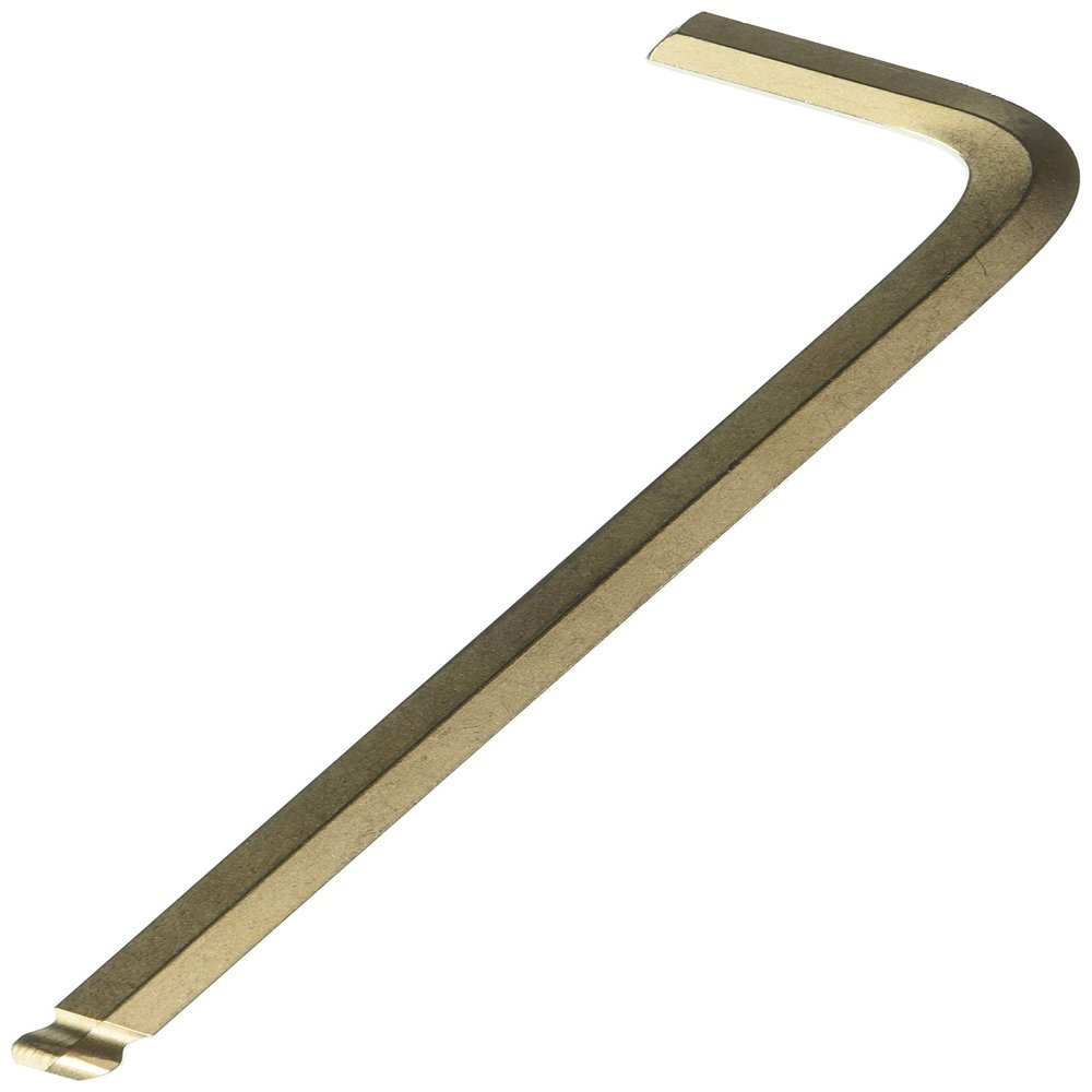 Bondhus 37914 Tagged and Barcoded 3/8" Ball End Tip Hex Key L-Wrench with GoldGuard Finish and Long Arm, 6.8"
