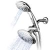 Hydroluxe 30-Setting Ultra-Luxury 6 inch Rainfall Shower Head & Handheld 3-way Combo with Water Saving Pause Switch and Stainless Steel Hose/Enjoy Separately or Together! Premium All Chrome Finish view 1