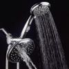 Hydroluxe 30-Setting Ultra-Luxury 6 inch Rainfall Shower Head & Handheld 3-way Combo with Water Saving Pause Switch and Stainless Steel Hose/Enjoy Separately or Together! Premium All Chrome Finish view 3
