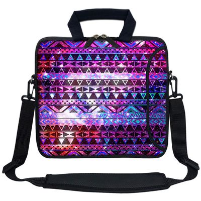 12 Inch Water Resistant Neoprene Laptop Bag with Reinforced Zipper, Strap, Pockets, Fits 11.6" to 12.3" Laptops - Shiny Pattern