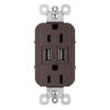 Legrand radiant 15 Amp Duplex Outlet 3.1A USB Type A Dark Bronze 1 Pack view 1