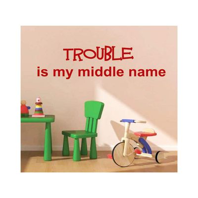 Dailinming PVC Wall Stickers English Trouble Children's playroom Living Room decorationWallpaper35.6cm x 121.9cm-Light Blue