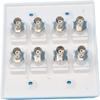 RiteAV 8 Port BNC Female/Female HD-SDI Jack Wall Plate - White view 2