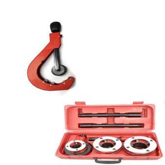 4 1/2" PVC Pipe Cutter And 3 pc Ratcheting Pipe Threader 1 1/4" to 2" Kit