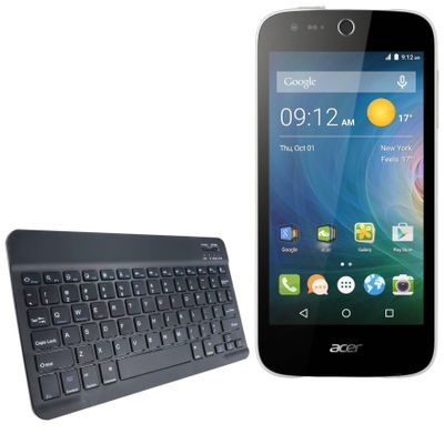 BoxWave Keyboard Compatible with Acer Liquid M320 - SlimKeys Bluetooth Keyboard, Portable Thin with Chiclet-Style Keys - Jet Black