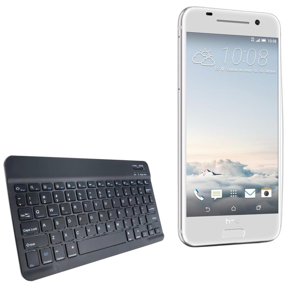 BoxWave Keyboard Compatible with HTC Aero - SlimKeys Bluetooth Keyboard, Portable Thin with Chiclet-Style Keys - Jet Black