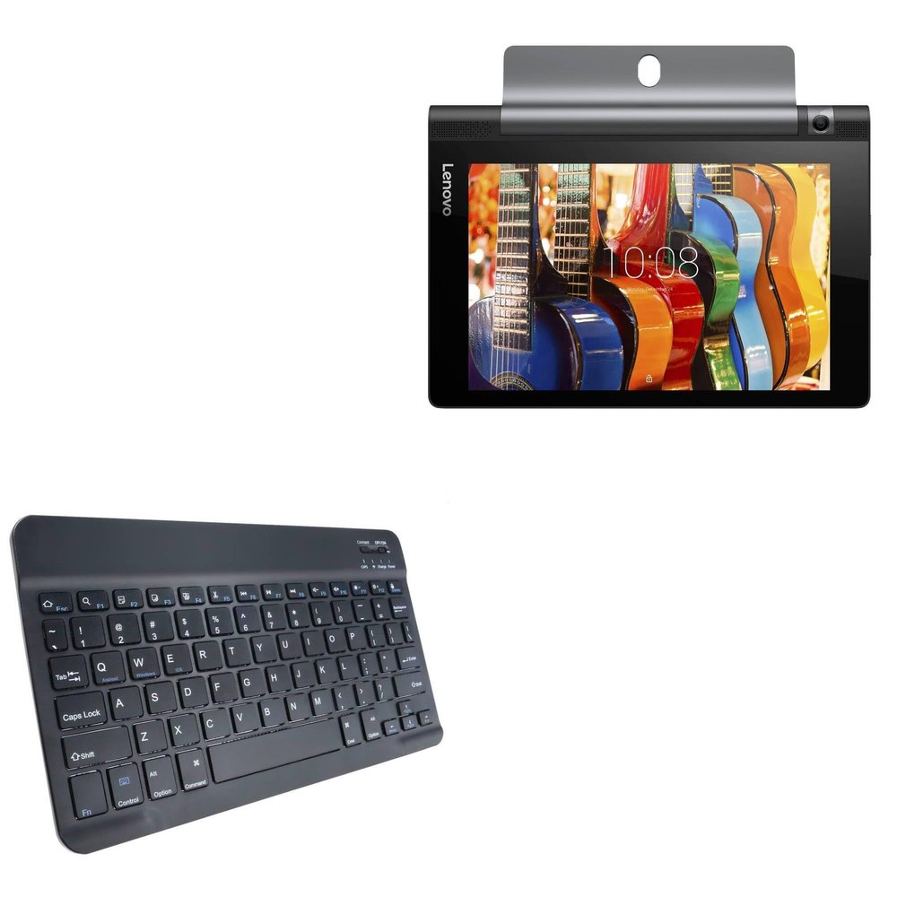 BoxWave Keyboard Compatible with Lenovo Yoga Tab 3 8 - SlimKeys Bluetooth Keyboard, Portable Thin with Chiclet-Style Keys - Jet Black